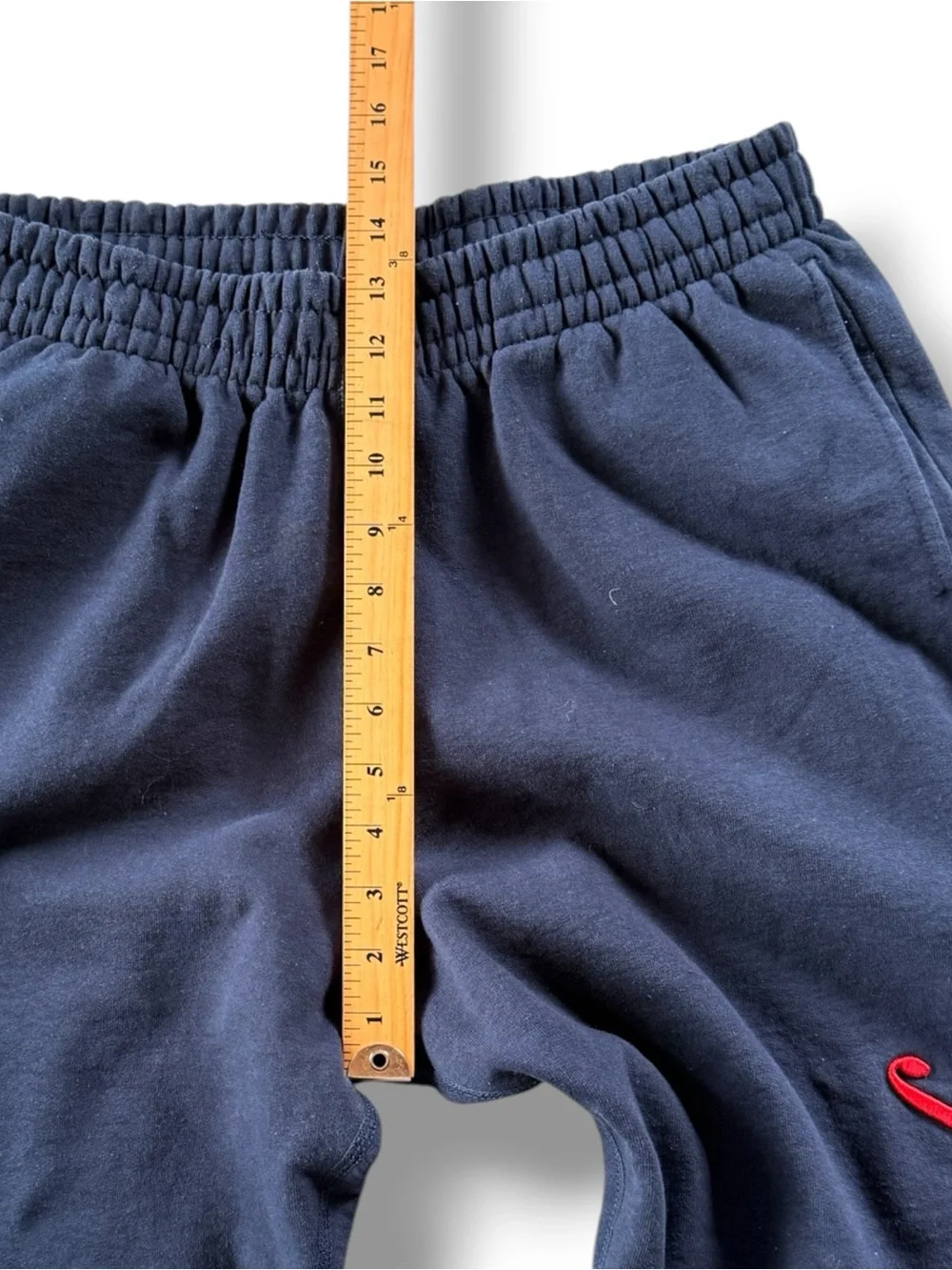 Supreme Raised Script Sweatpants Joggers Size Large Navy Blue Cotton